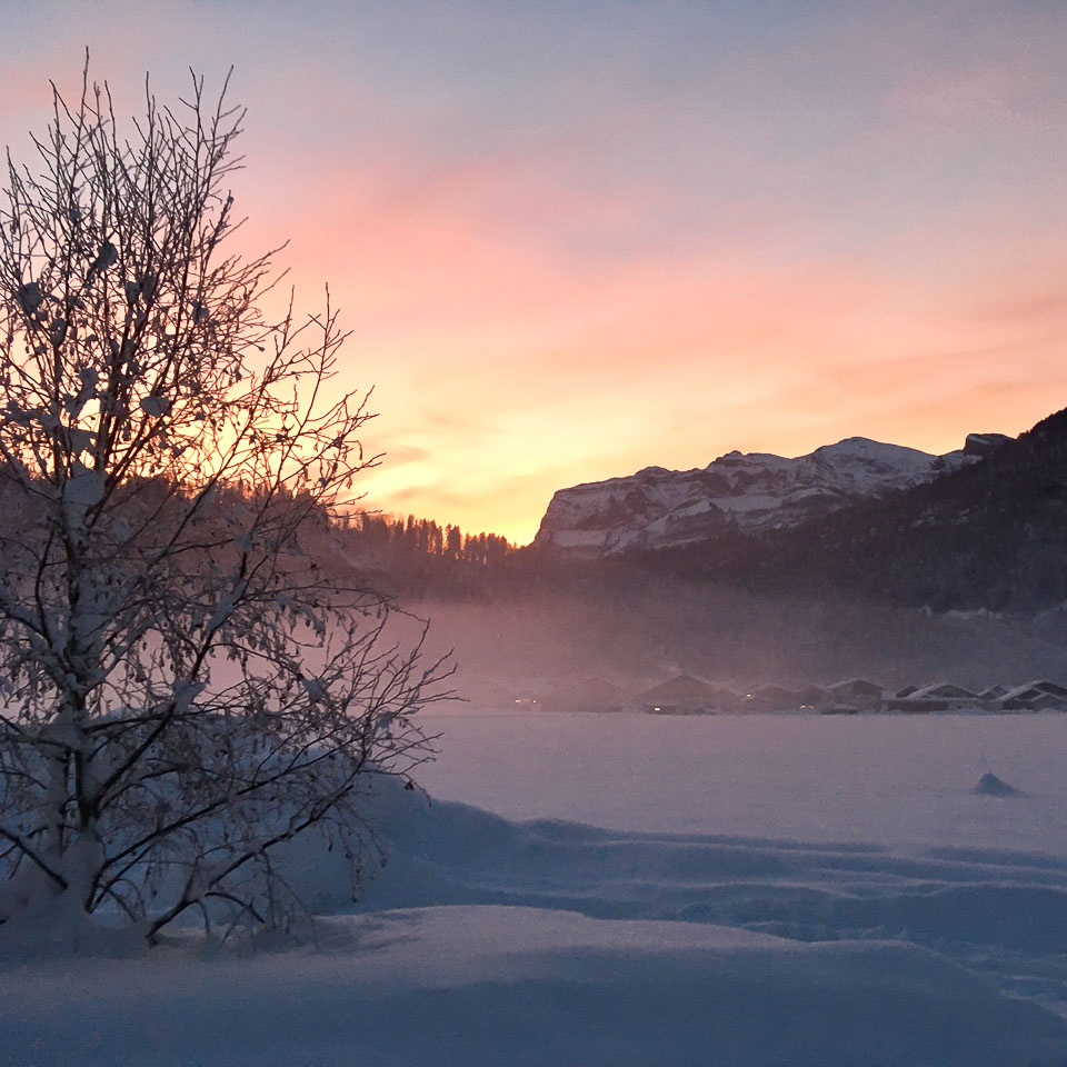 Außenansicht von Jodoks Hütte in Bezau